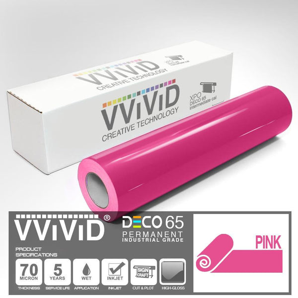 DECO65 Gloss Pink Permanent Craft Film - The VViViD Vinyl Wrap Shop