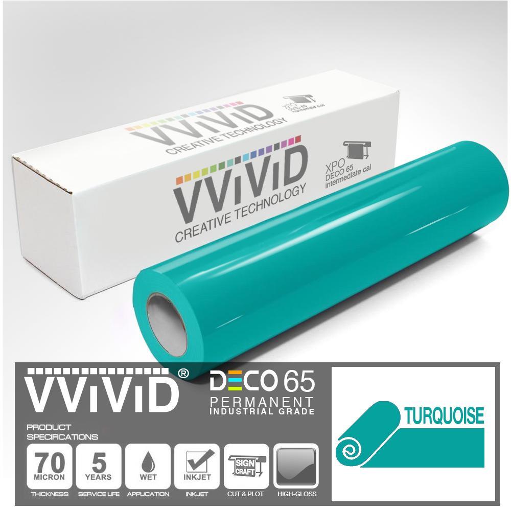 DECO65 Gloss Turquoise Permanent Craft Film - The VViViD Vinyl Wrap Shop