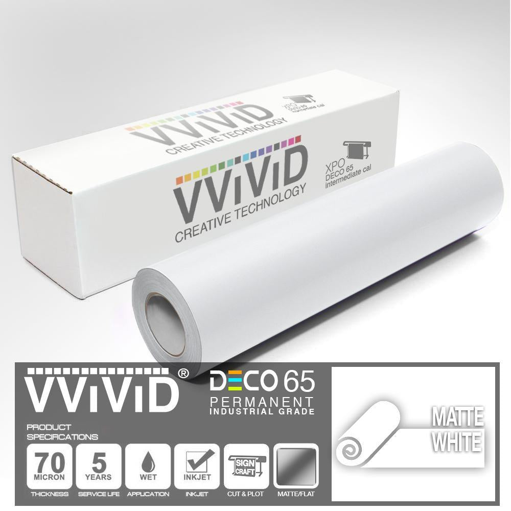 DECO65 Matte White Permanent Craft Film - The VViViD Vinyl Wrap Shop