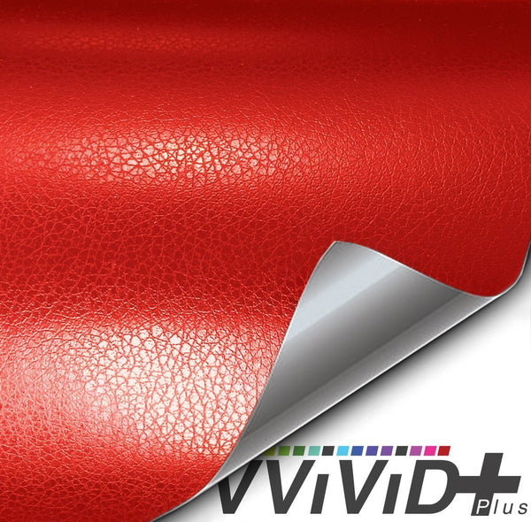 VViViD+ Racing Red Fine Grain Leather - The VViViD Vinyl Wrap Shop
