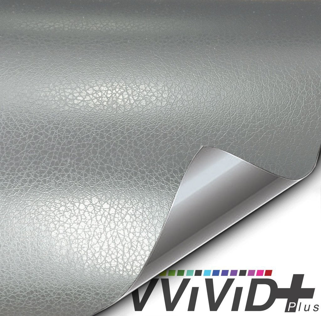 VViViD+ Silver Fine Grain Leather - The VViViD Vinyl Wrap Shop