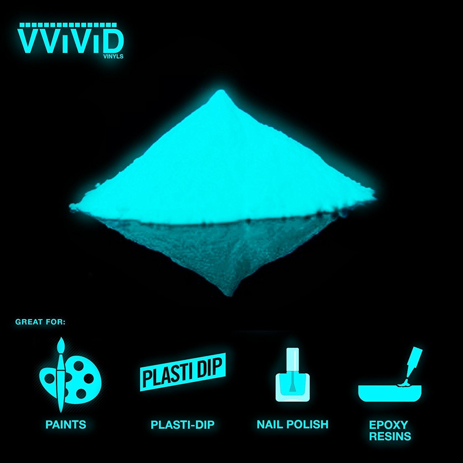 Prisma65 Aqua Glow In The Dark Pigment Powder 30g - The VViViD Vinyl Wrap Shop