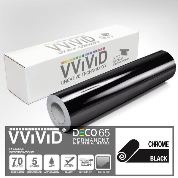 DECO65 Chrome Black Permanent Craft Film - The VViViD Vinyl Wrap Shop