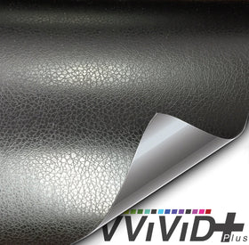 Bycast65 Black Matte Top-Grain Pattern Faux Leather Marine Vinyl Fabri