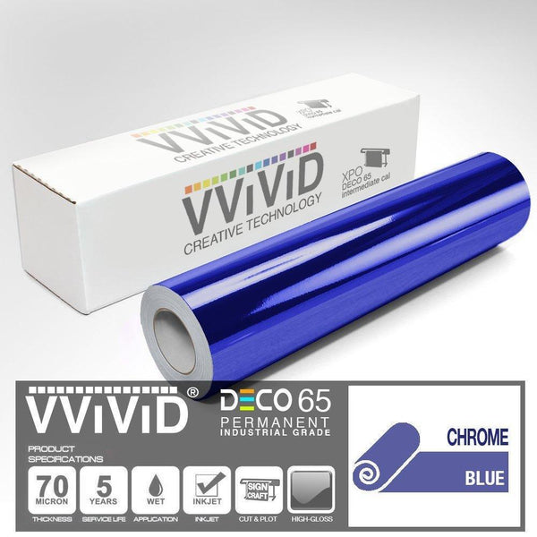 DECO65 Chrome Blue Permanent Craft Film - The VViViD Vinyl Wrap Shop