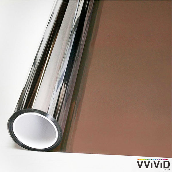 Bronze One-Way Mirror Finish Window Privacy Vinyl - The VViViD Vinyl Wrap Shop