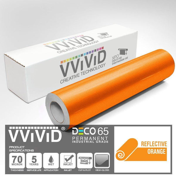 DECO65 Reflective Orange Permanent Craft Film - The VViViD Vinyl Wrap Shop