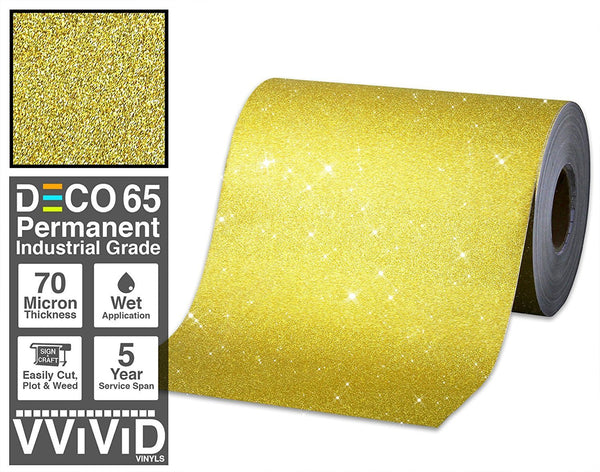 Deco65 Gold Glitter Craft Vinyl - The VViViD Vinyl Wrap Shop