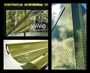 Gold One-Way Mirror Finish Window Privacy Vinyl - The VViViD Vinyl Wrap Shop