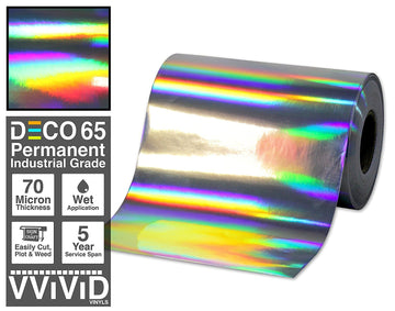 DECO65 Chrome Rainbow Lazer Holographic Permanent Craft Film - The VViViD Vinyl Wrap Shop