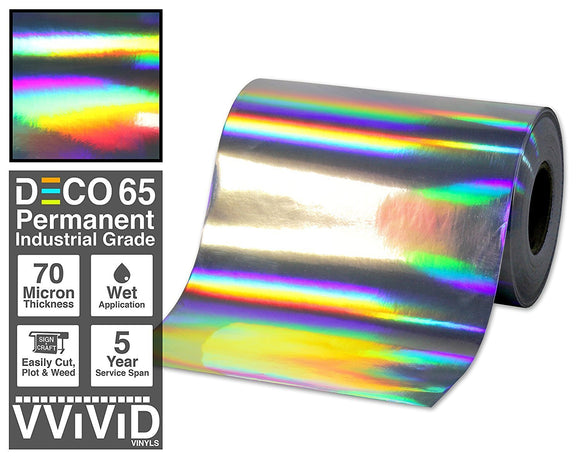 DECO65 Chrome Rainbow Lazer Holographic Permanent Craft Film - The VViViD Vinyl Wrap Shop