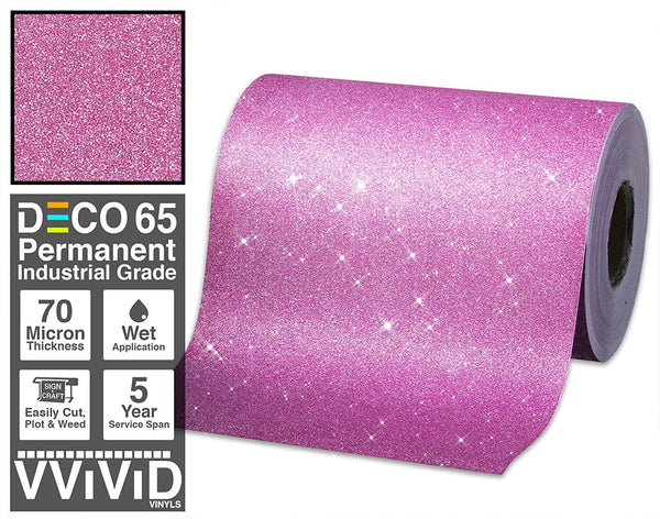 Deco65 Pink Glitter Craft Vinyl - The VViViD Vinyl Wrap Shop
