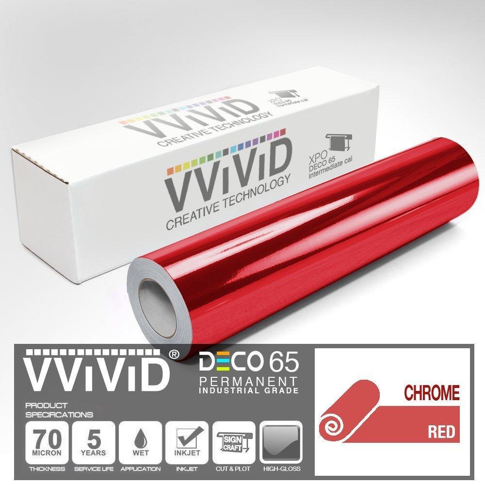 DECO65 Chrome Red Permanent Craft Film, VViViD Vinyl