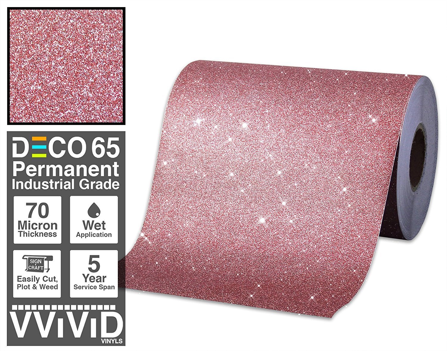 Deco65 Red Glitter Craft Vinyl - The VViViD Vinyl Wrap Shop