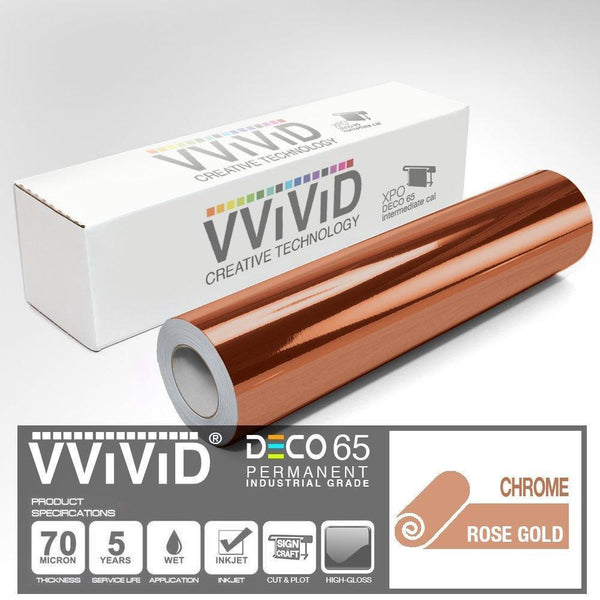 DECO65 Chrome Rose Gold Permanent Craft Film - The VViViD Vinyl Wrap Shop